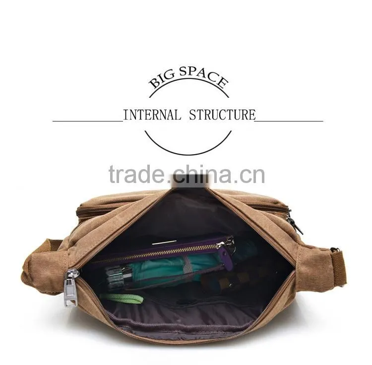 Vintage canvas shoulder messenger bag for men