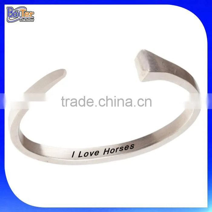 Custom Personalized Word Quote Cuff Stainless Steel Memorial Bracelets