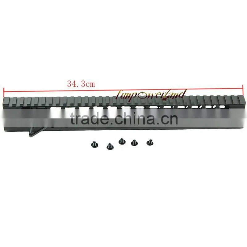 Funpowerland Black Free Float NSR 13.5" Handguard One-piece Top Rail System KeyMod High Quality Ultra Lightweight BK For AR-15