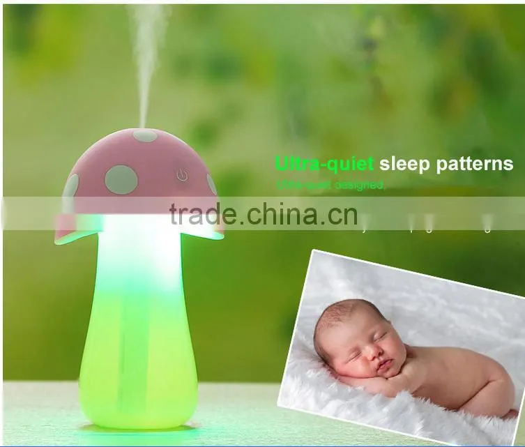 Mushroom appearance LED lamp humidifier fogger cool mist usb ultrasonic humidifier portable air humidifier