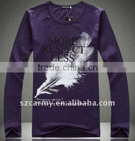 Autumn & Winter 100% Cotton Korean Style Fashionable Personality Black Couple's Casual Long Sleeve Tee Shirts