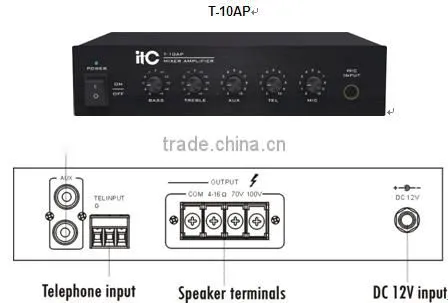 ITC T-10AP Well Performance PA Audio BGM Mixer Amplifier