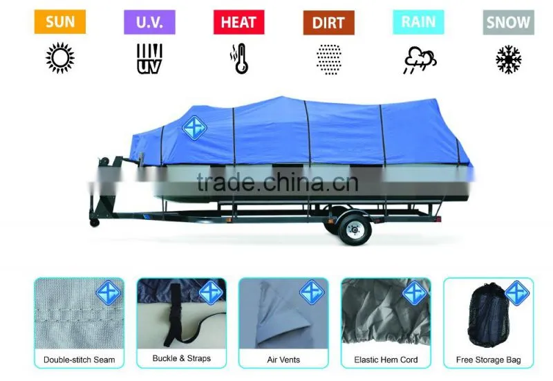 21ft - 24ft Marine Grade 300D Pontoon Boat Cover