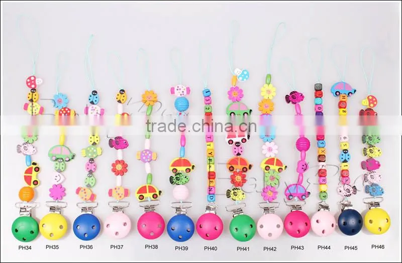 new products 2015 innovative product bulk buy from china promotion item wholesale baby pacifier clip wooden pacifier clip