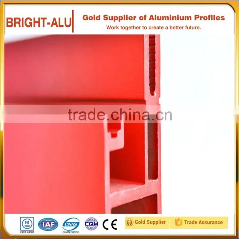 China supplier aluminum polished extrusion window frame profile with colorful surface treatment
