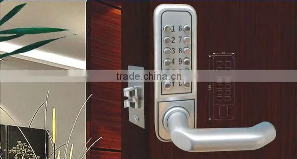 glass dependent mechanical code door lock,password code glass lock ,no battery password lock