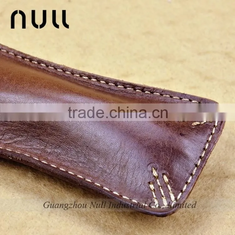 Wholesale men's gift item genuine leather pen and pencil holder