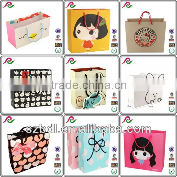 2016 new design promotional cheap printing shopping paper bag