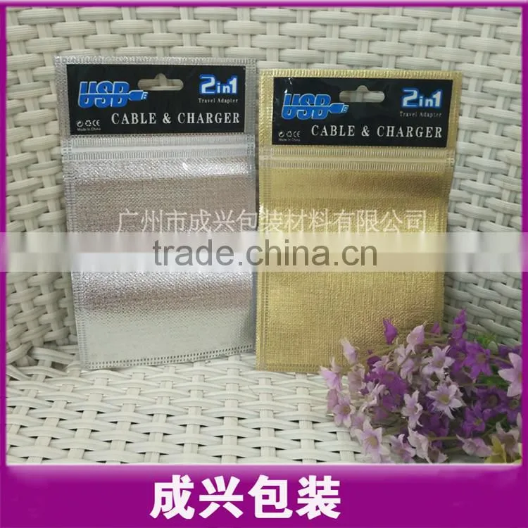 2 IN 1 USB cable & charger packaging plastic bags/zipper bag sleeve poly bag