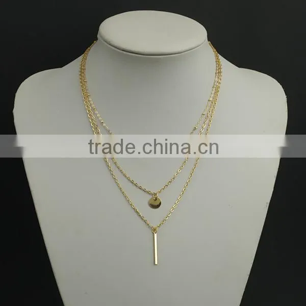 copper bead long plain gold necklace for women designs