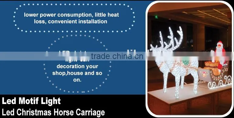 Outdoor Christmas Decoration Lights Led 3d Reindeer With Sleigh Light