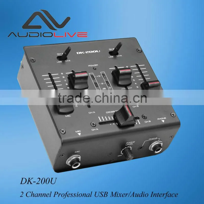 MINI 2 Channel professional DM-200U USB Mixer audio interface