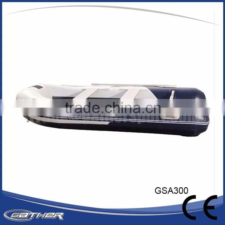 Gather CE certificate alumium floor inflatable fishing boat pvc