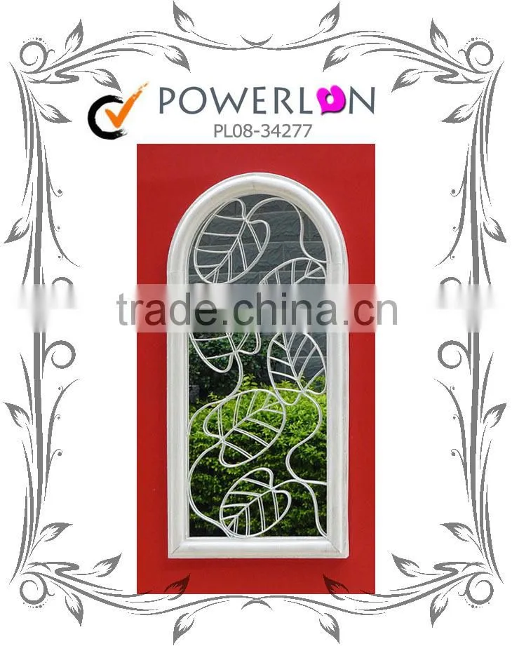 Hot Selling Antique White Wrough Tuscan Villa Shuttered Arch Frame Mirrorr For Home