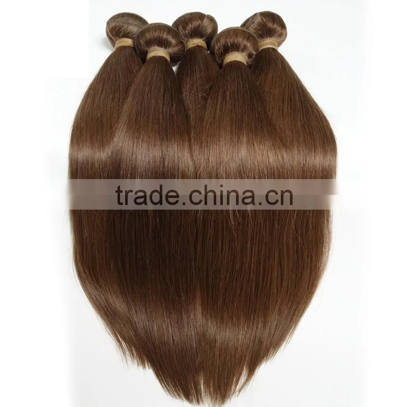 No chemical chocolate color silk straight 100% virgin Brazilian hair for women