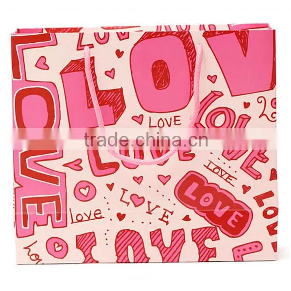Pink Love Paper Bag For Gift