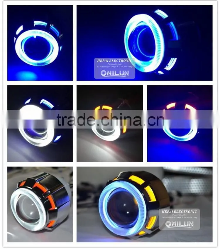 35W 2'' inch Universal Motorcycle Headlight with Double Angel Eyes