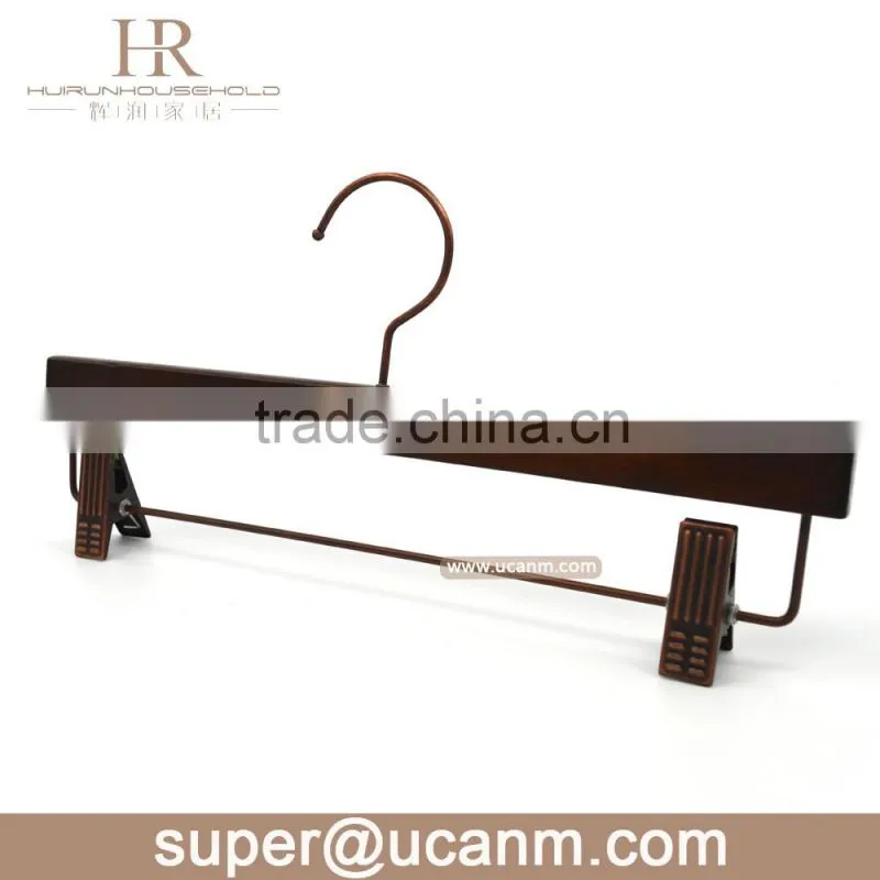 HRW-G35GB luxury wood clips hanger