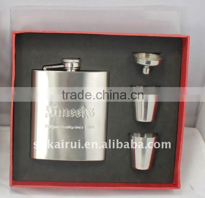 stainless steel hip flask with pearl outside