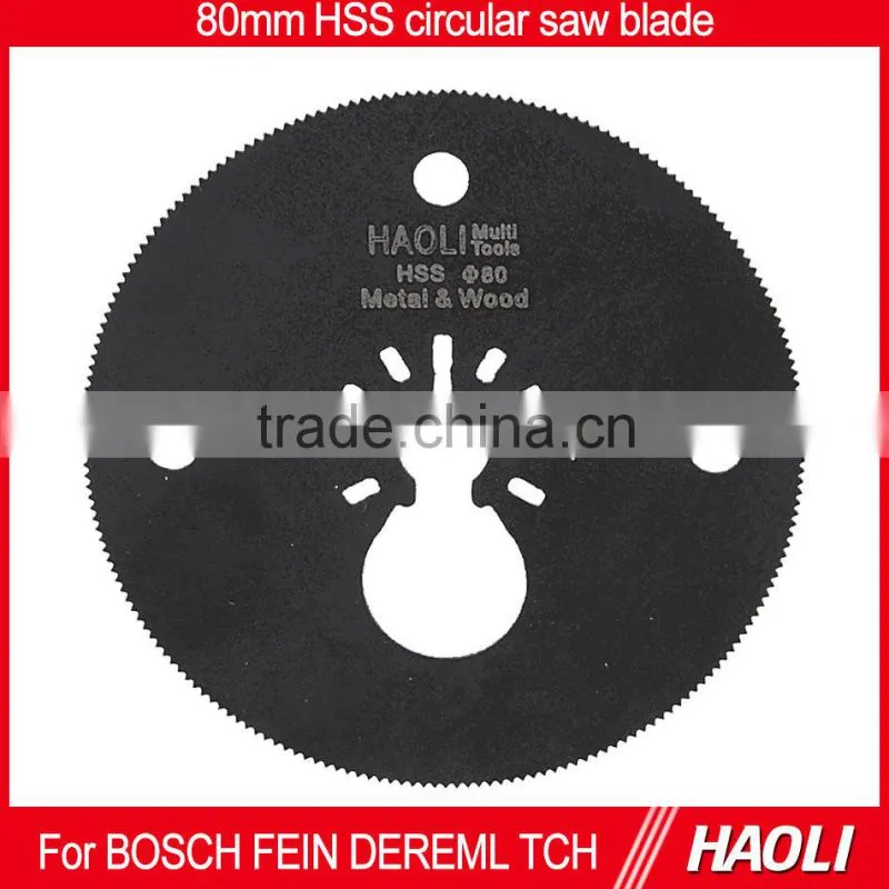 80mm(3-1/8'') HSS quick change segment oscillating muti tool saw blade for fast cutting wood,drywall and soft plastics