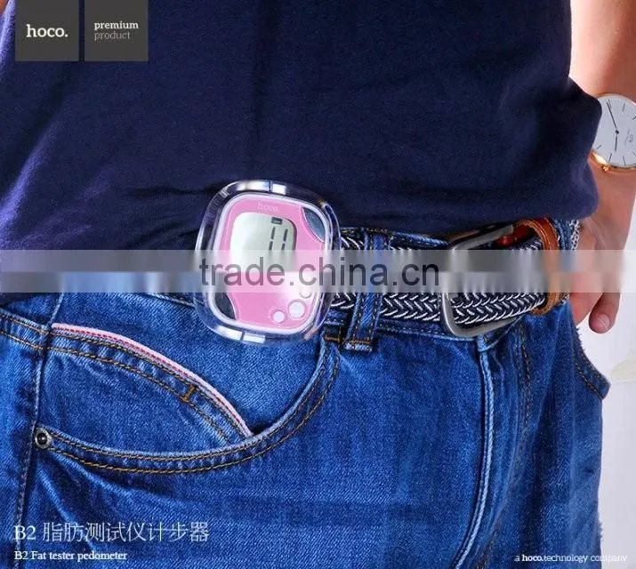 HOCO LCD Display Multi-functional Electronic Pedometer Support Body Fat Tester / Distance Count / Calorie Count with Clip