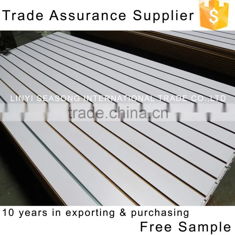 1220*2440*15mm China High Quality MDF SlatWall Back Panel Shelf