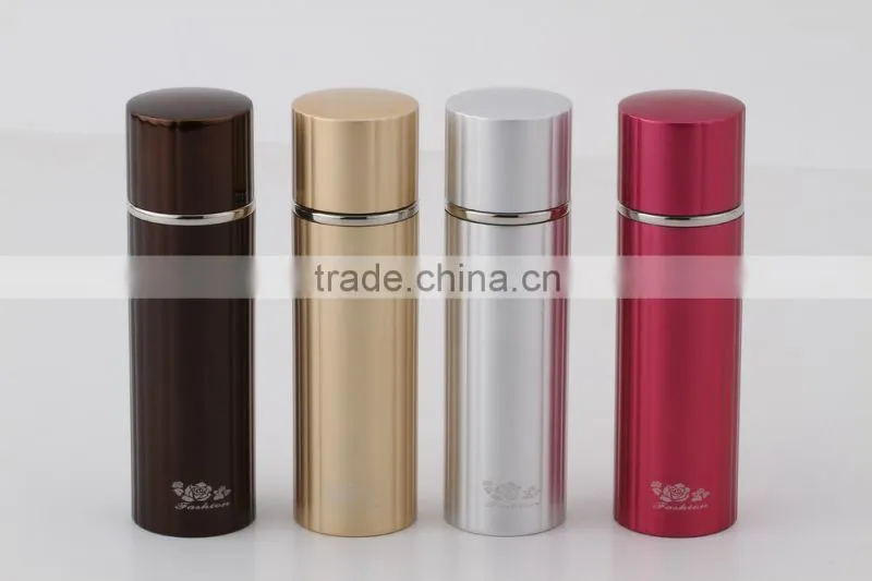 Metal flask with ripple surface/ thermos flasks with pump/thermos flask with button lid