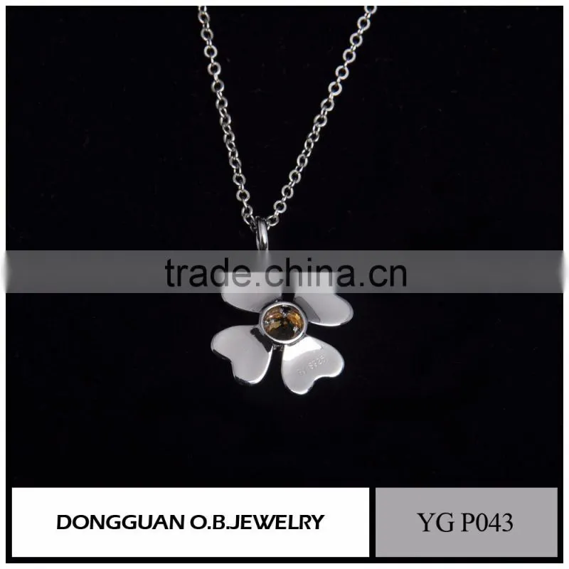 Wholesale Fashion Necklace Jewelry 925 Sterling Silver Crystal Flowers Necklace