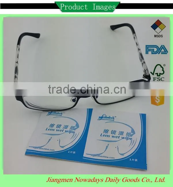 Individual small pocket glass wet wipes