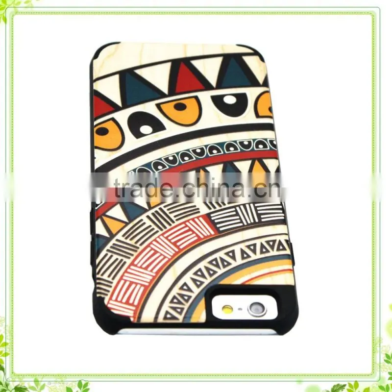 Custom Colorful Design Wood PC Cover Phone Cases For iPhone6 Case