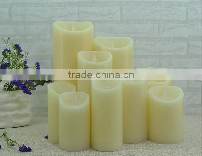 Glossy surface led flameless candle light battery operated flameless wax LED candle