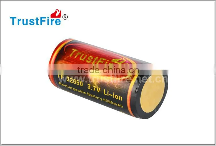 TrustFire 32650 6000mAh Li-ion rechargeable battery 3.7V/4.2V D size lithium battery rechargeable with PCB