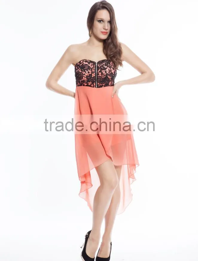 Front zipper fashion ladies off-shoulder white party dresses