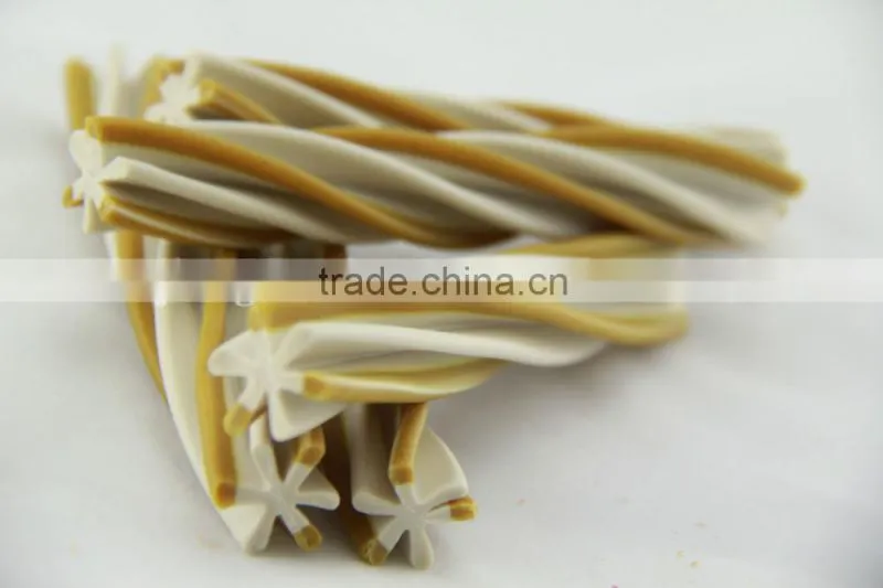 carpe (two-tone straight hexagonal natural dog chews)