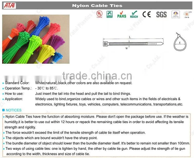 nylon Cable Tie (CE,ROHS,PAHS,REACH,SVHC,SGS,ISO9001)