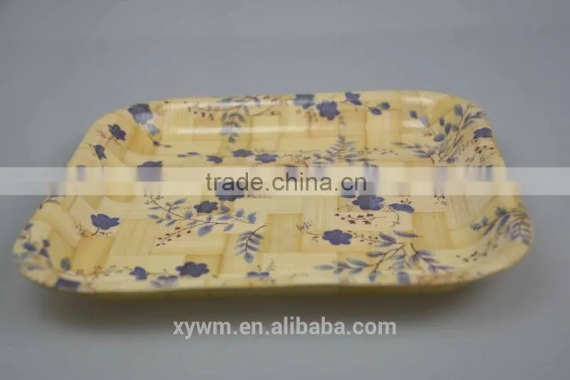 Woven Bamboo Salad tray and plate with patters