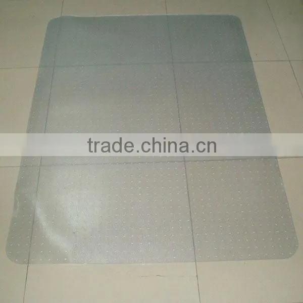 Smooth Clear Studded Chair Mat For Thick Carpet , Office Floor Protection Mats