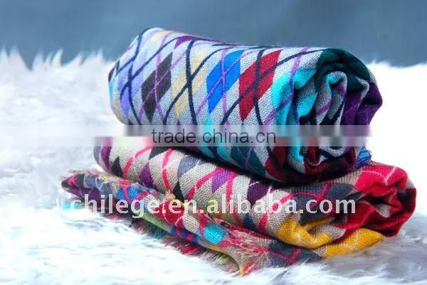 2011 winter women plaid wool scarf wool shawl long neck scarves hooded scarf headwear multifuction bandana turban hijab