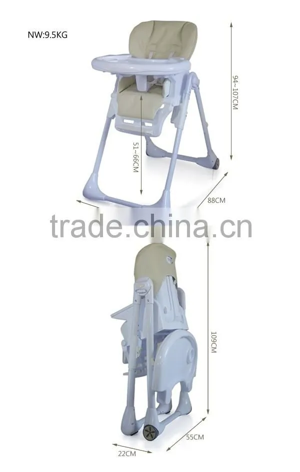 2016 new design restaurant baby high chair, portable baby high chair