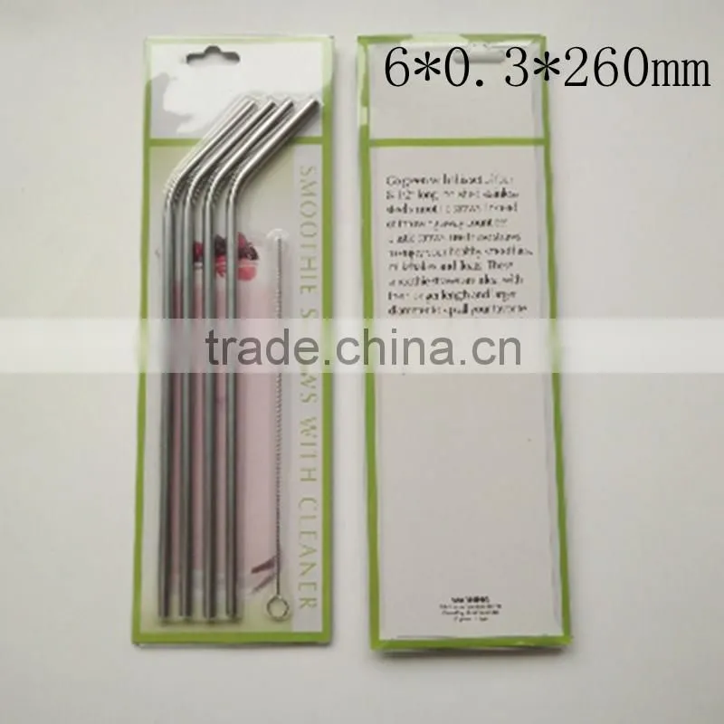 Cleaning Brush Straws Set Retail Packing 4+1 Kit Fits 304 Stainless Steel Straw Metal Drinking Straw
