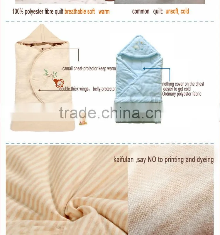 Embrodiery Newborn infant baby cuddle blanket quilted baby sleeping bag