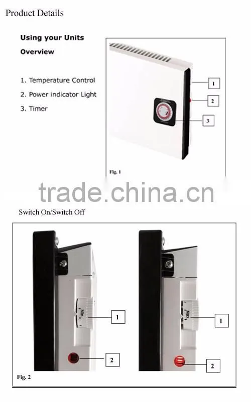 2016 Hot Sale Products China Electric Panel Heaters with Aluminum Heating Element