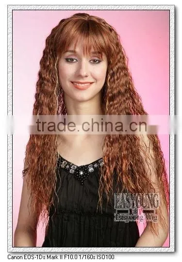 Alibaba wholesale long afro curly red synthetic hair wigs for black women