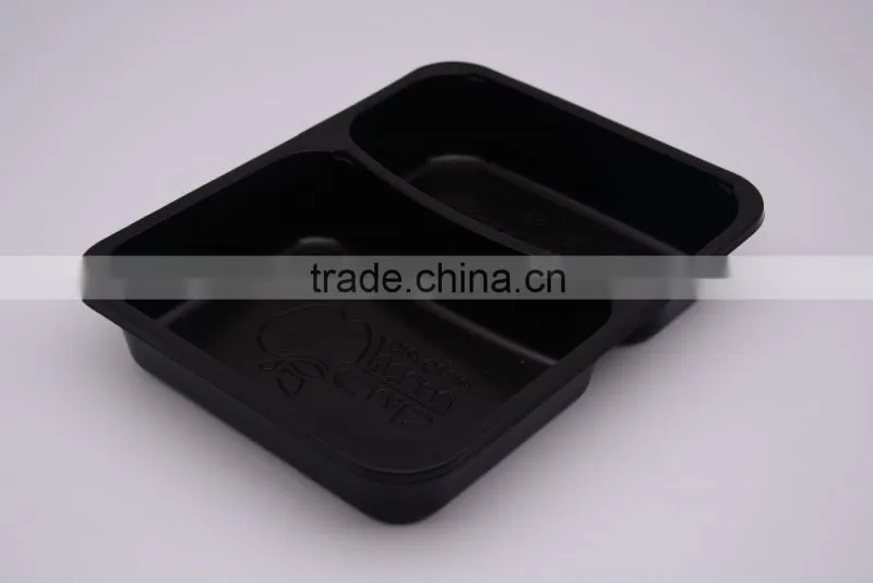 hot hot hot sale black plastic disposable microwave lunch box food container