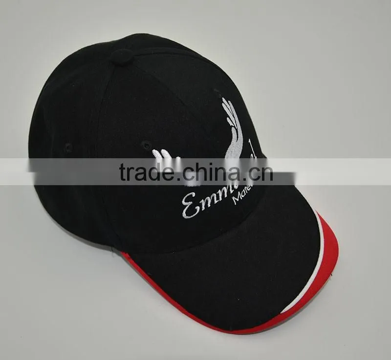 Wholesale Custom Black Sport Baseball Hat 6 Panel Baseball Caps