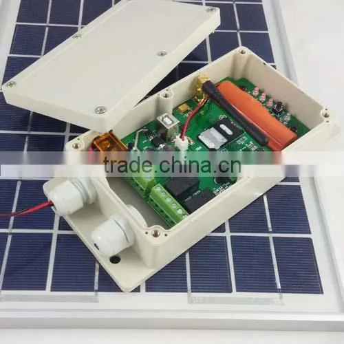 GSM controller with two alarm input and two relay output solar power working