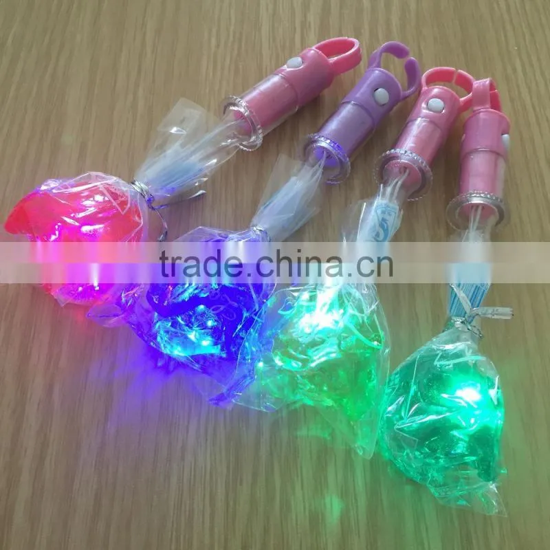rose flower shape light up glow stick lollipop candy