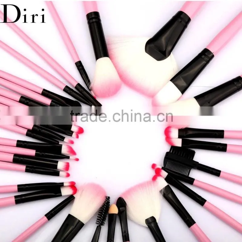 OEM service 32pcs makeup brush set with PU pouch