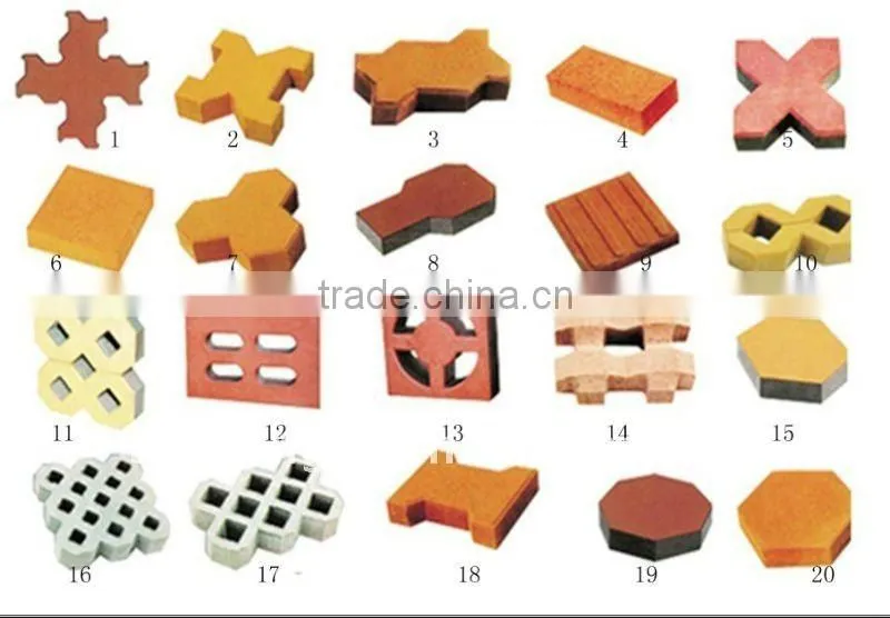 Colorful pavement brick moulding machine Shengya interlocking pavement brick machine price in Peru