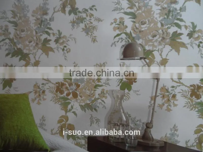 China Beauty flower bedroom wallpaper for decoration